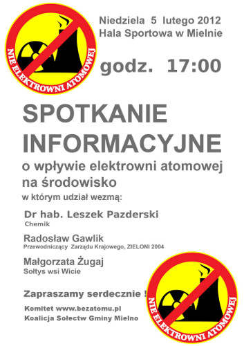 Plakat spotkanie 2012.02.05 Mielno Hala Sportowa